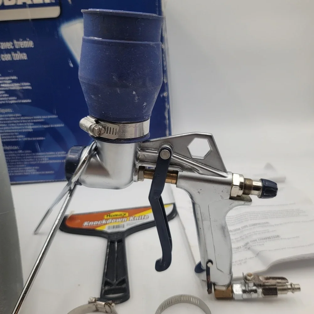 Kobalt Air Hopper Gun Drywall Texture Sprayer Tool Knockdown 3 Nozzles 1.5 Gal